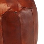 Vidaxl pouf 40 x 35 cm brun roux cuir vritable de chvre