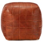 Vidaxl pouf 40 x 40 x 40 cm brun roux cuir vritable de chvre