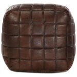Vidaxl pouf 40 x 40 x 40 cm marron fonc cuir vritable de chvre