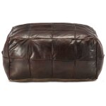 Vidaxl pouf 60 x 60 x 30 cm marron fonc cuir vritable de chvre