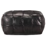 Vidaxl pouf 60 x 60 x 30 cm noir cuir vritable de chvre