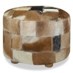 Vidaxl pouf cuir véritable rond 50 x 50 x 45 cm Vidaxl pouf cuir véritable rond 50 x 50 x 45 cm