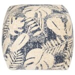 Vidaxl pouf design imprim� beige et noir 45x45x45 cm coton