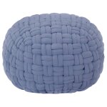 Vidaxl pouf design tress bleu 50x35 cm coton