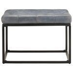 Vidaxl pouf gris 62x62x47 cm cuir vritable