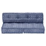 Vidaxl pouf indigo tissu