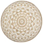 Vidaxl pouf fait  la main blanc 45x30 cm jute