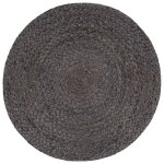 Vidaxl pouf fait  la main gris fonc 45 x 30 cm jute