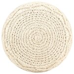 Vidaxl pouf fait  la main en macram 45x30 cm coton