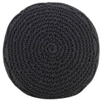 Vidaxl pouf fait  la main en macram anthracite 45x30 cm coton