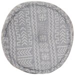 Vidaxl pouf fait  la main avec motif bleu 50x25 cm coton