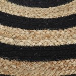 Vidaxl pouf fait  la main noir 45 x 30 cm jute