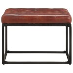 Vidaxl pouf marron fonc 62x62x47 cm cuir vritable