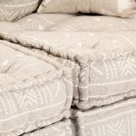 Vidaxl pouf modulaire  2 places beige tissu