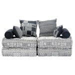 Vidaxl pouf modulaire  2 places gris clair tissu