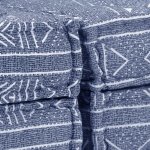 Vidaxl pouf modulaire  2 places indigo tissu