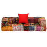Vidaxl pouf modulaire  2 places patchwork tissu