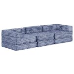 Vidaxl pouf modulaire à 3 places indigo tissu Vidaxl pouf modulaire à 3 places indigo tissu