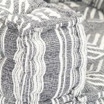 Vidaxl pouf modulaire gris rayé tissu Vidaxl pouf modulaire gris rayé tissu