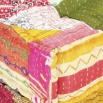 Vidaxl pouf modulaire patchwork tissu