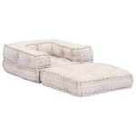 Vidaxl pouf modulaire simple beige tissu