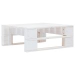 Vidaxl pouf palette de jardin bois de pin impr�gn� de blanc