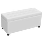 Vidaxl pouf de rangement cuir synthétique blanc Vidaxl pouf de rangement cuir synthétique blanc