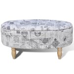 Vidaxl pouf / repose - pieds avec bo?te de rangement ottoman ovale 99 x 60 x 47cm