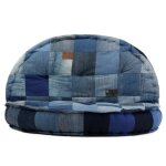 Vidaxl pouf rond 100x20 cm patchwork en denim