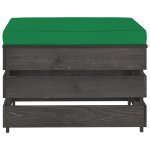 Vidaxl pouf sectionnel avec coussin bois imprgn de gris