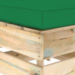 Vidaxl pouf sectionnel avec coussin bois imprgn de vert