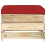 Vidaxl pouf sectionnel avec coussin bois imprégné de vert Vidaxl pouf sectionnel avec coussin bois imprégné de vert