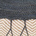 Vidaxl pouf tiss / tricot jute coton 50 x 30 cm bleu