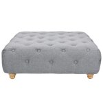 Vidaxl pouf tissu 80 x 80 x 30 cm gris clair