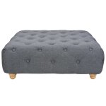 Vidaxl pouf tissu 80 x 80 x 30 cm gris fonc