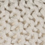 Vidaxl pouf tricot  la main coton 50 x 35 cm blanc
