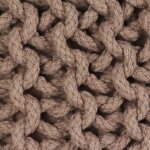 Vidaxl pouf tricot  la main coton 50 x 35 cm marron