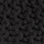 Vidaxl pouf tricot  la main coton 50 x 35 cm noir