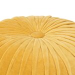 Vidaxl pouf velours de coton design de sarrau 40 x 30 cm jaune