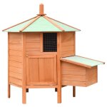 Vidaxl poulailler bois de pin massif et sapin 126x117x125 cm