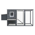 Vidaxl poulailler d'extrieur avec 1 nichoir gris bois