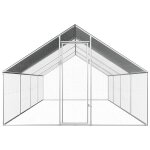 Vidaxl poulailler d'extrieur 2, 75 x 8 x 1, 92 m acier galvanis
