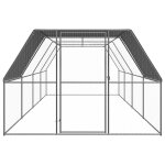 Vidaxl poulailler d'extrieur 3x8x2 m acier galvanis