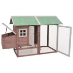 Vidaxl poulailler moka 170x81x110 cm bois de pin massif et sapin
