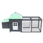Vidaxl poulailler avec nichoir gris 190x72x102 cm bois de sapin massif