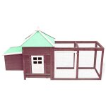 Vidaxl poulailler avec nichoir moka 190x72x102 cm bois de sapin massif
