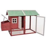 Vidaxl poulailler rouge 170x81x110 cm bois de pin massif et sapin Vidaxl poulailler rouge 170x81x110 cm bois de pin massif et sapin