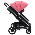 Vidaxl poussette 2 - en - 1 / landau rose et noir aluminium Vidaxl poussette 2 - en - 1 / landau rose et noir aluminium