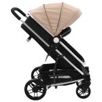 Vidaxl poussette 2 - en - 1 / landau taupe et noir aluminium Vidaxl poussette 2 - en - 1 / landau taupe et noir aluminium