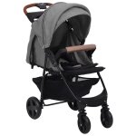 Vidaxl poussette pour bb 2 - en - 1 gris clair acier